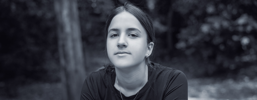 teenage girl looking at the camera