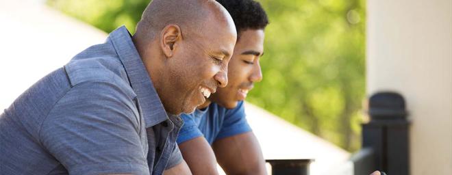 Picture of a foster parent with a teenager.