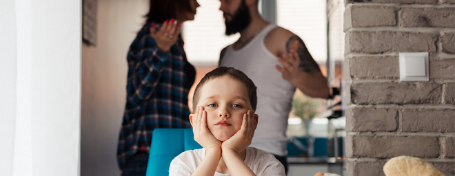 Parents fighting in front of child